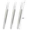 Coufce 3 pcs Oblique Blackhead Tweezers Comedone Pimple Extractor Tool Whiteheads Acne Clip Stainless Steel Facial Blackhead Remover Tweezers Pimple Popper Tool Ingrown Hairs Tweezers view 2