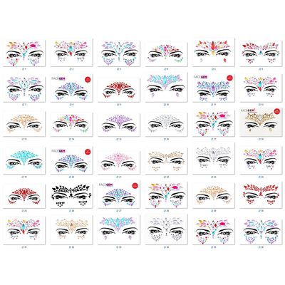 FACEGEM LONDON Face Gems Adhesive Glitter Jewel Tattoo Sticker Festival Gems Rave Party Body Make Up 100 PCS FACE GEMS