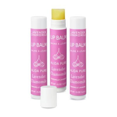 ALIDA PURE Lavender Chamomile Lip Balm Collection, Vegan Set, Beeswax Free, with Organic Jojoba and Avocado Oil, Vitamin E, Natural Moisturizer for Dry, Chapped Lips, 3 Tube Set