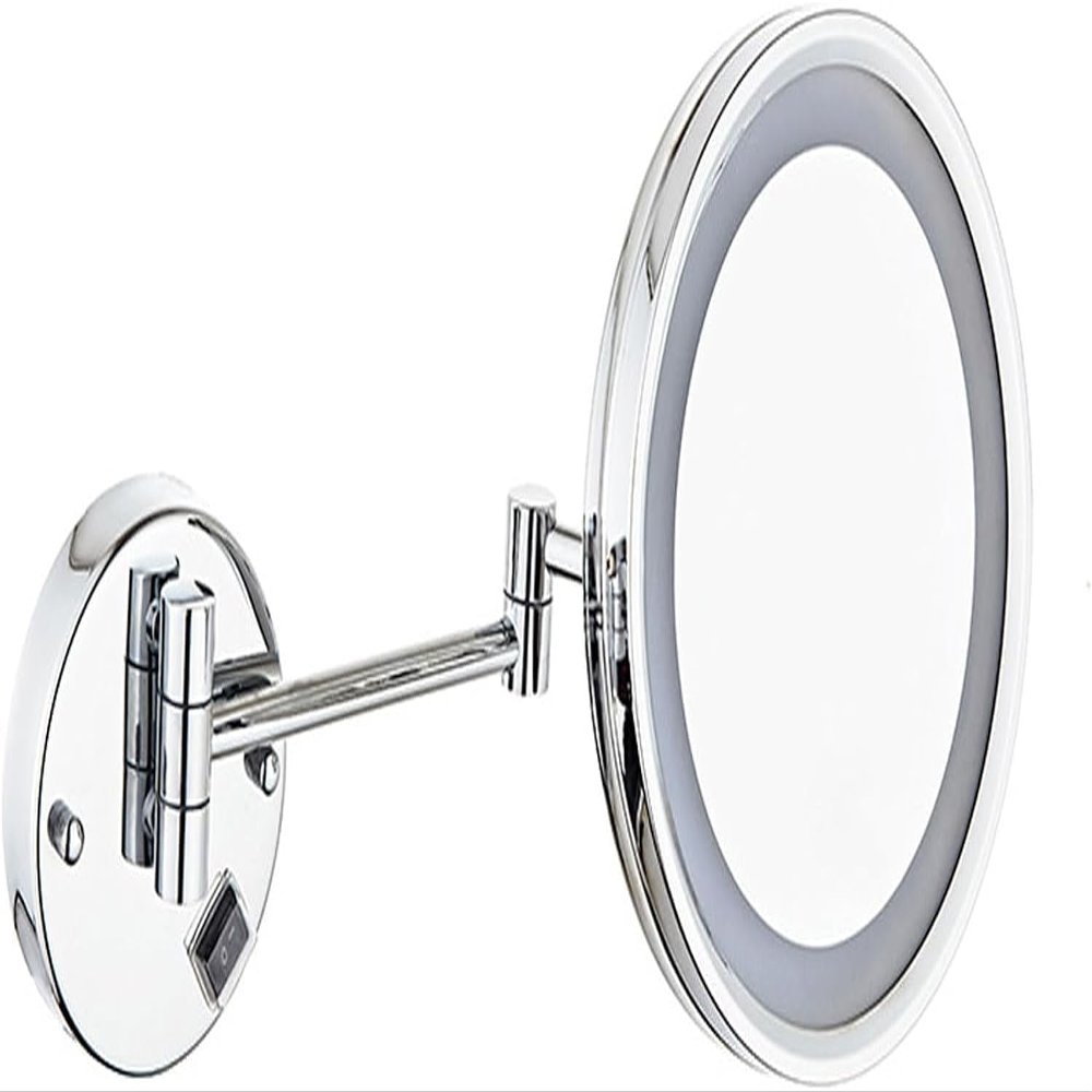 Makeup Mirror with Lights and Magnification Wall Mounted, 8.5inch Vanity Cosmetic Mirror with Led and Magnification, Magnifying Mirror Adjustable 360 Swivel Extend and Fold ( Color : Concealed Wiring