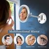 Makeup Mirror with Lights and Magnification Wall Mounted, 8.5inch Vanity Cosmetic Mirror with Led and Magnification, Magnifying Mirror Adjustable 360 Swivel Extend and Fold ( Color : Concealed Wiring view 3