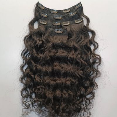 100% Unprocessed Indian Remy Human Hair Clip-in Extensions, Real Human Hair Black Color, Natural Curly Hair Clip in Hair Extensions, 100 grams to 110 grams (12 Inches)