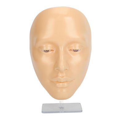 5D Silicone Makeup Practice Face, Portable Mannequin Head Model, Training Mannequin Flat Head Manikin Cosmetology Mannequin Doll Face Head for Makeup Massage (White)