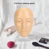 5D Silicone Makeup Practice Face, Portable Mannequin Head Model, Training Mannequin Flat Head Manikin Cosmetology Mannequin Doll Face Head for Makeup Massage (White) view 2