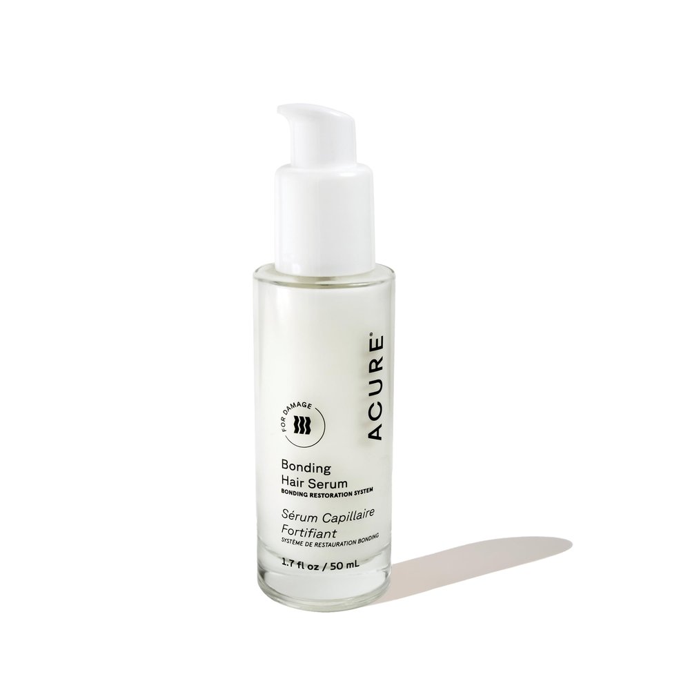 Acure Bonding Hair Serum - Leave In Hair Oil for Damaged and Frizzy Hair, Treatment for Damage, Split Ends, Use on Dry, Curly, & Straight Locks for Lightweight Frizz Control & Shine - 1.7 fl oz