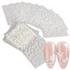 30 Sheets White Flower Nail Art Stickers, White Flower with Rhinestones Designs Nail Decals 3D Self Adhesive Nail Stickers Nail Art Supplies for Nails Decorations view 3