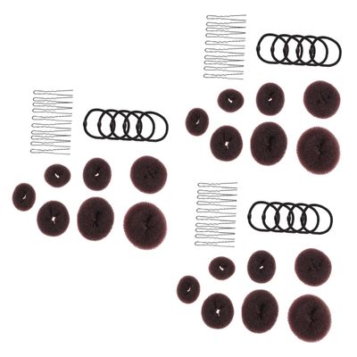POPETPOP 3pcs Practical Hair Bun Rings Donut Hair Device for Girls Bridals Donuts Rings U-shaped