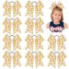10 PCS 8" Large Glitter Softball Cheer Bows for Cheerleaders, CN Sparkly Baseball Hair Bows with Elastic Hair Ties Accessories for Teens Girls Women Cheerleading Softball Competition Sports view 1