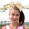 10 PCS 8" Large Glitter Softball Cheer Bows for Cheerleaders, CN Sparkly Baseball Hair Bows with Elastic Hair Ties Accessories for Teens Girls Women Cheerleading Softball Competition Sports view 3