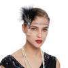 1920S Hairband Headpiece Feather Flapper Headband Headdress Women Vintage Costume Party White view 3