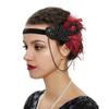 1920S Feather Hair Band Women Vintage Headpiece Flapper Headband Headdress Hair Accessories EN8 and black view 2