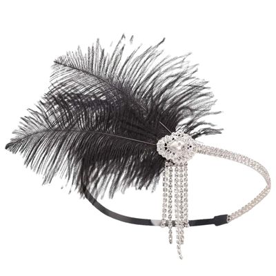 1920S Headband Vintage Bridal Party Headpiece Accessories Props Beaded Headband Chain ERY4