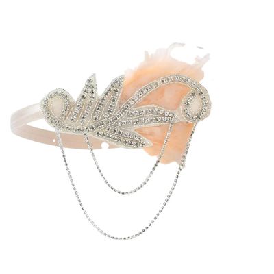1920S Headband Vintage Bridal Party Headpiece Accessories Props Beaded Headband Chain WEY20