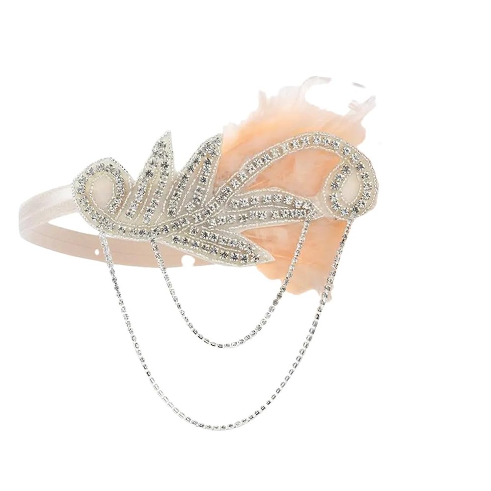 1920S Headband Vintage Bridal Party Headpiece Accessories Props Beaded Headband Chain WEY20