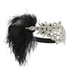 1920S Headpiece Crystal Headband Flapper Headband Vintage Feather Headbandhair Accessories Black view 2