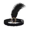 1920S Cosplay Headband Women Black Feather Headwear Masquerade Party Props Hair Accessorie B view 3