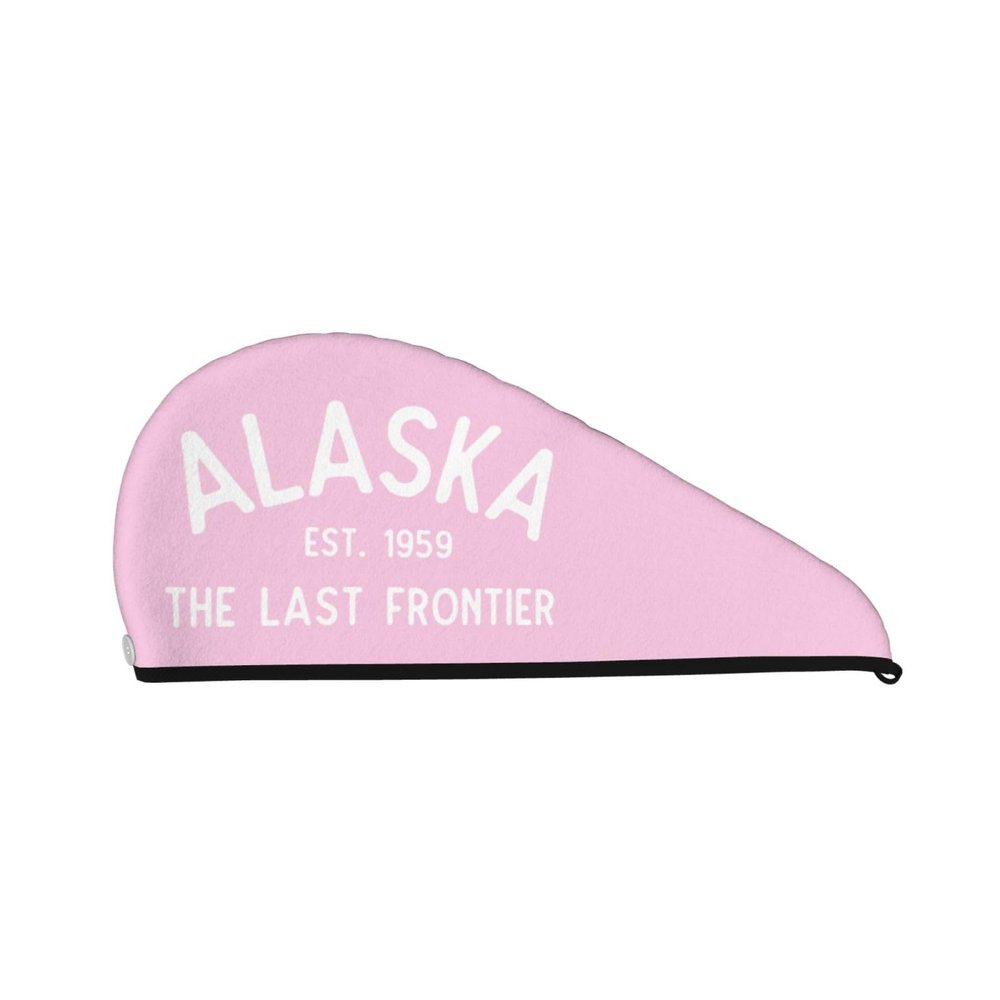Alaska The Last Frontier Dry Hair Towel Cap Pink Long Hair Wrap for Women Super Absorbent