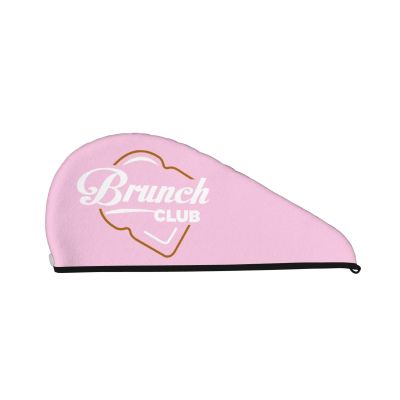 Boozy Brunch Club Dry Hair Towel Cap Pink Long Hair Wrap for Women Super Absorbent