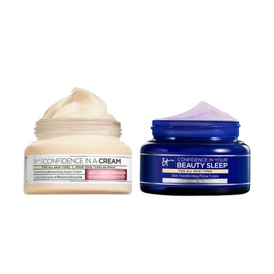 IT Cosmetics Anti-Aging Skincare Moisturizers Bundle Hydrating Day + Night Face Creams Includes Confidence in a Cream 2 Fl. Oz + Confidence in Your Beauty Sleep Night Cream 2 Fl. Oz Gift