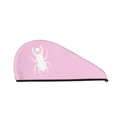 Magical Beetle Dry Hair Towel Cap Pink Long Hair Wrap for Women Super Absorbent