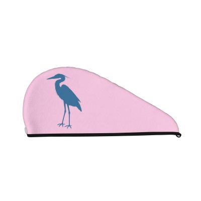 Great Blue Heron Dry Hair Towel Cap Pink Long Hair Wrap for Women Super Absorbent