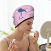 Great Blue Heron Dry Hair Towel Cap Pink Long Hair Wrap for Women Super Absorbent view 2