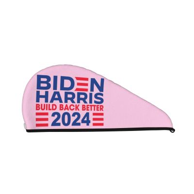 Biden Harris 2024 Dry Hair Towel Cap Pink Long Hair Wrap for Women Super Absorbent