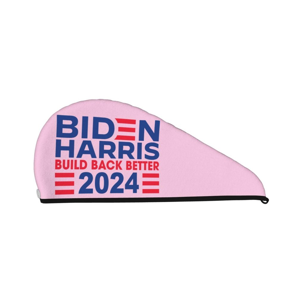 Biden Harris 2024 Dry Hair Towel Cap Pink Long Hair Wrap for Women Super Absorbent
