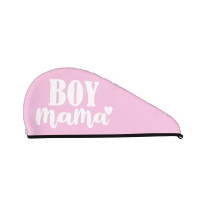 Boy Mama Dry Hair Towel Cap Pink Long Hair Wrap for Women Super Absorbent