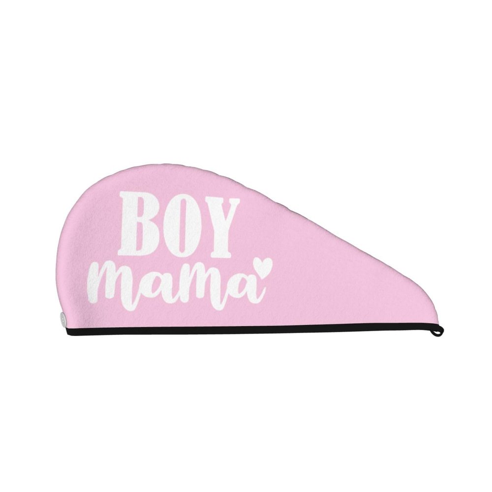 Boy Mama Dry Hair Towel Cap Pink Long Hair Wrap for Women Super Absorbent