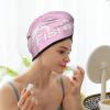 Fishing Hooks Reel Dry Hair Towel Cap Pink Long Hair Wrap for Women Super Absorbent view 2