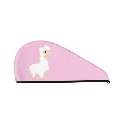 Alpaca Dry Hair Towel Cap Pink Long Hair Wrap for Women Super Absorbent