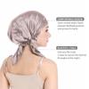 100% Silk Bonnet for Sleeping, Large Silk Sleep Cap with Tie Band for Curly Hair, Dusty Rose view 2