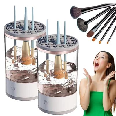 3 in 1 Electric Makeup Brush Cleaner, Cosmetic Brush Cleaner, Electric Makeup Brush Blender Cleaner (2PCS)