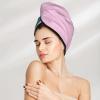 Outdoor Fish Dry Hair Towel Cap Pink Long Hair Wrap for Women Super Absorbent view 3
