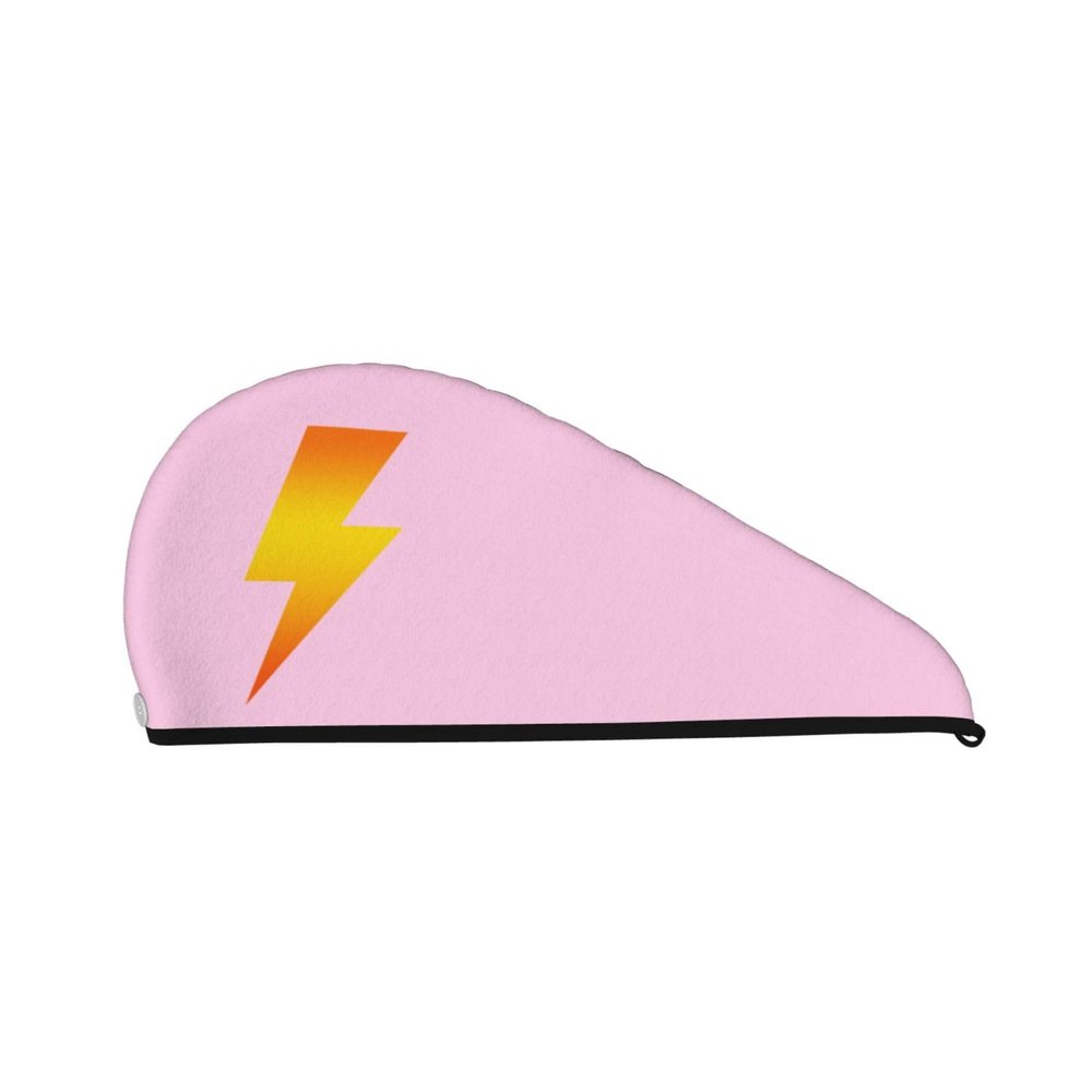 Lightning Bolt Dry Hair Towel Cap Pink Long Hair Wrap for Women Super Absorbent