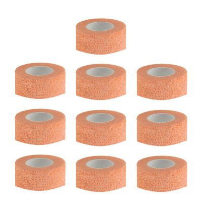 VideoPUP 10pcs Tattoo Grip Tape Phosphor Orange, 1"x 5Yards Disposable Cohesive Tattoo Grip Cover Wrap Elastic Bandage Handle Grip Tube for Tattoo Machine Tattoo Grip Accessories