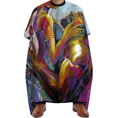 African American King and Queen Hair Cutting Cape Salon Haircut Apron Barbers Hairdressing Cape with Adjustable Snap Closure