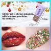 DAGEDA Christmas Body Glitter Gel, Gold Red Green Face Hair Glitter Makeup, Christmas Tattoos Accessories,Holographic Chunky Glitters, Shimmer Face Paint Singer Concert Rave Accessories 50ml view 3