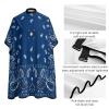 Blue Paisley Hair Cutting Cape Salon Haircut Apron Barbers Hairdressing Cape with Adjustable Snap Closure view 4