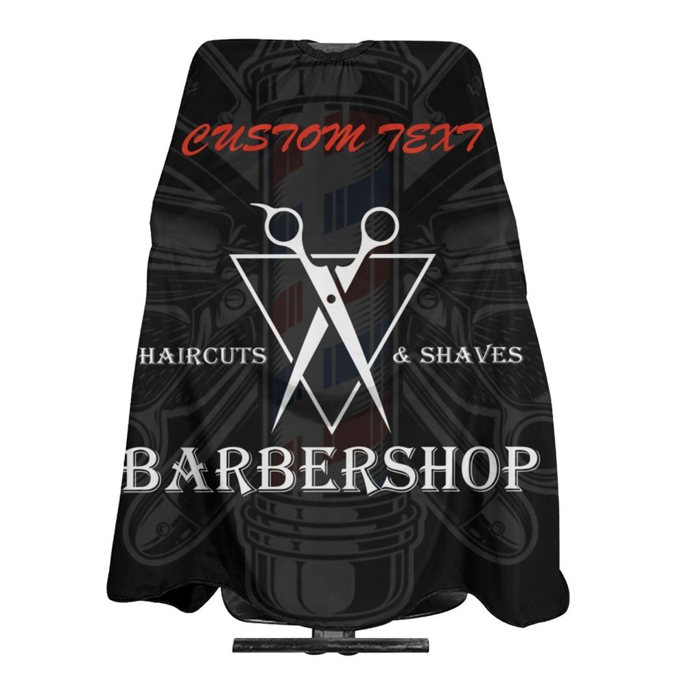 Custom Barber Cape Hairdresser Cape, Add Your Photo Text Logo Personalized Barber Salon Cape for Men, Customized Hair Cutting Cape for Home Salon Barbershop