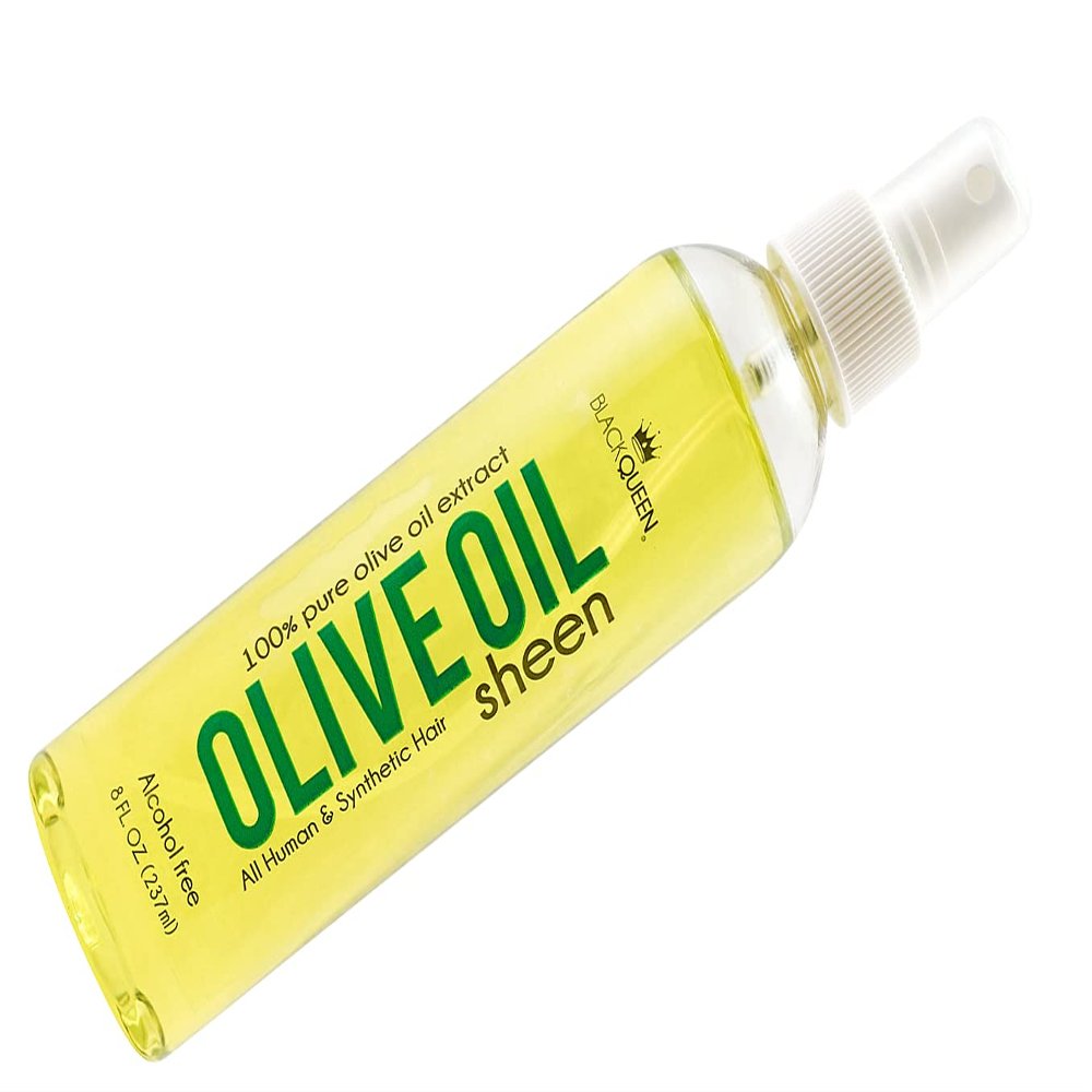 Black Queen Olive Oil Sheen Spray (Unscented) for Locs, Dreadlocks, Twists, Braids, Cornrows, 4C Hair - Moisturizing, Refreshing - 8 oz - Made in the USA-Pack of 6