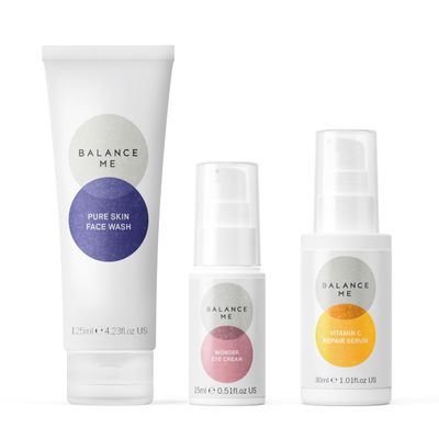 Balance Me Glow and Replenish,Trio - 3-Step Skin Replenishing Routine - Vegan & Cruelty-Free -Deeply Cleanses, Brightens & Revitalises Tired Looking Skin