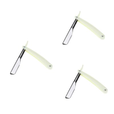 POPETPOP 6pcs Chic Manual Straight Razor for Men Vintage Metal Barber Shaver for Beard and Hair Grooming Safe Easy Blade Replacement for Home and Travel Use