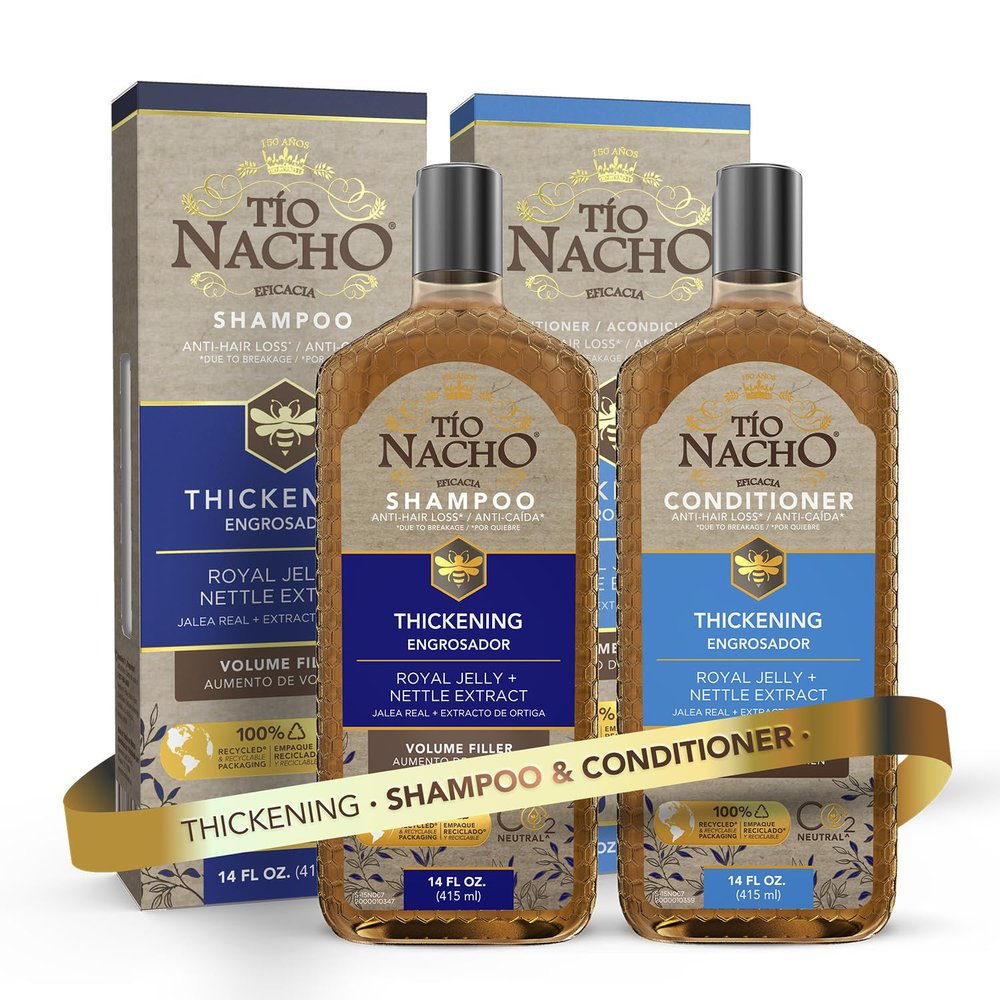 Tio Nacho Thickening Shampoo & Conditioner Set for Thinning Hair  Hair Loss Shampoo for Men & Women + Thickening Conditioner with Natural Extracts to Volumize Hair  Paraben Free, 14 fl oz Each