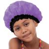 DONNA KIDS SATIN BONNET Sleeping Cap Hair Bonnet Soft Satin Kids Hair Bonnet Shower Cap for Kids PURPLE view 1