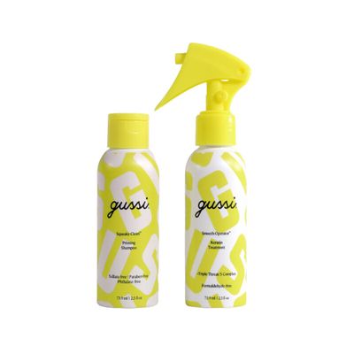 GUSSI HAIRCARE Keratin Treatment Kit - Hair Repair Treatment for Damaged or Frizzy Hair - 2.5 Fl Oz Conditioner - Includes Squeaky Clean Priming Shampoo