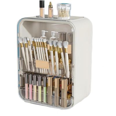 ANIIC Makeup Organizer for Vanity Cosmetics Organizer Large Cosmetic Makeup Organizer Water Proof Cosmetics Storage Display Case with Drawers Make Up Organizers and Storage (Color : White)