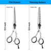 10 pcs Barber and hairdressing scissors professional barber scissors set(5.5 inch) black and white rotating handle flat teeth scissors bangs scissors thinning scissors tool set for women men view 2