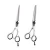 10 pcs Barber and hairdressing scissors professional barber scissors set(5.5 inch) black and white rotating handle flat teeth scissors bangs scissors thinning scissors tool set for women men view 3